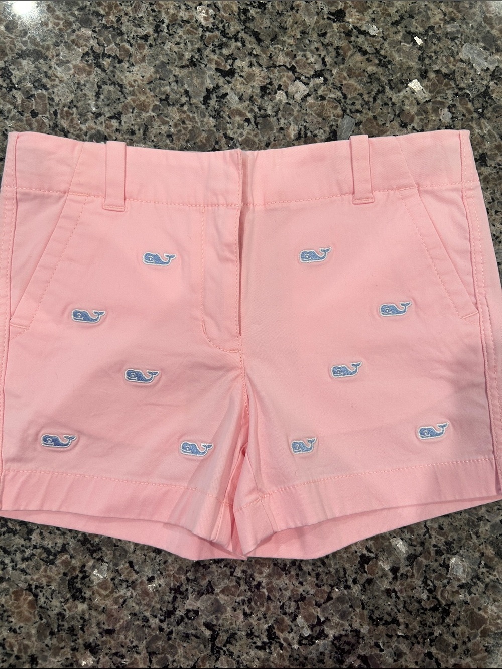 Vineyard Vines Pink Shorts with Blue Whale Embroidery